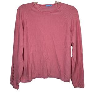 XL J. McLaughlin Janie Sweater Peony Fuchsia Stripe Knit Top Preppy Coastal Chic